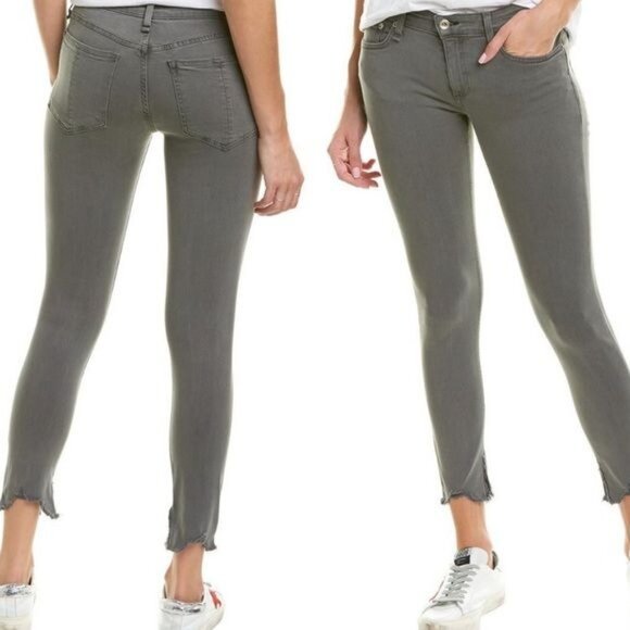 rag & bone Cate Shark Bite Hem Ankle Skinny Jeans Size 24 Alma Gray Mid-rise - Picture 1 of 10